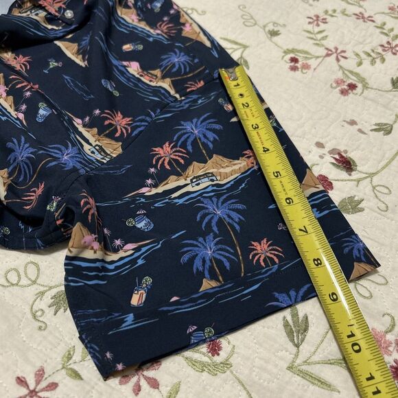 Buoy Boat Blue Men's Short Sleeve Button Shirt Hula Hawaiian Large - Picture 12 of 12